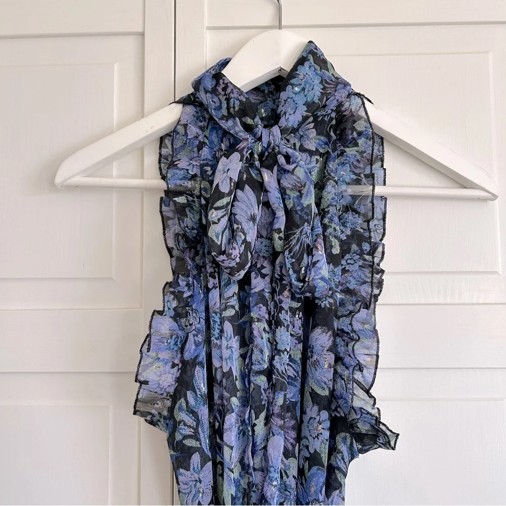 Sabina Musayev Diamanda Belted Floral Maxi Dress Sz M (can fit Small). Rare! - Picture 6 of 11